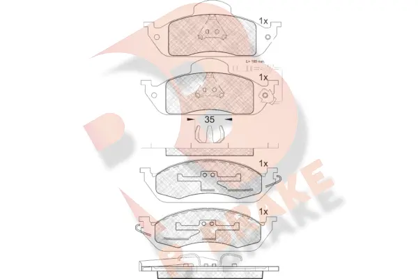 RB1276 R BRAKE Комплект тормозных колодок, дисковый тормоз (фото 1)