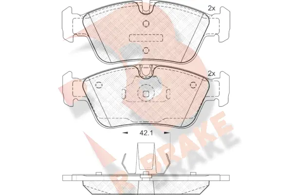 RB1295 R BRAKE Комплект тормозных колодок, дисковый тормоз (фото 1)