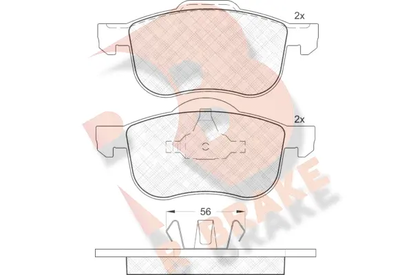 RB1297 R BRAKE Комплект тормозных колодок, дисковый тормоз (фото 1)