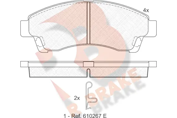 RB1324 R BRAKE Комплект тормозных колодок, дисковый тормоз (фото 1)