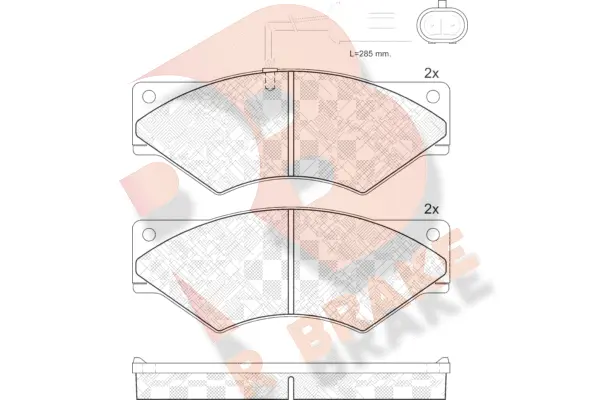 RB1328 R BRAKE Комплект тормозных колодок, дисковый тормоз (фото 1)