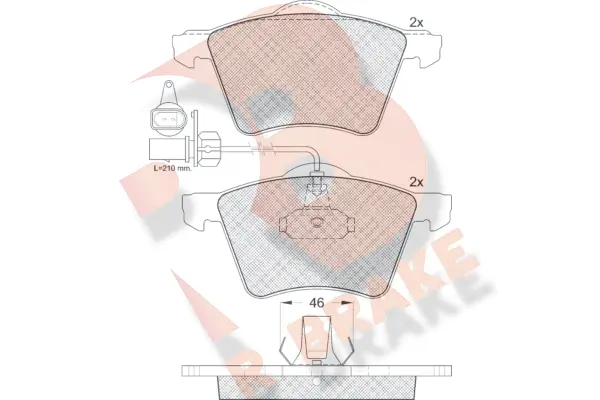 RB1350 R BRAKE Комплект тормозных колодок, дисковый тормоз (фото 1)