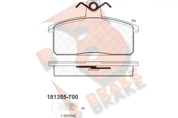 RB1355-700 R BRAKE Комплект тормозных колодок, дисковый тормоз (фото 1)