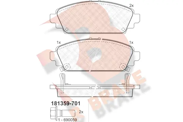 RB1359-701 R BRAKE Комплект тормозных колодок, дисковый тормоз (фото 1)