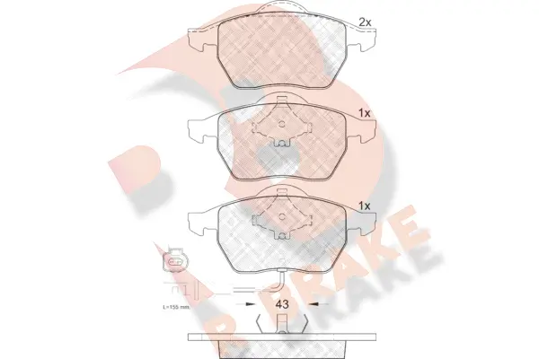 RB1396 R BRAKE Комплект тормозных колодок, дисковый тормоз (фото 1)