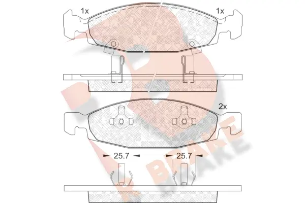 RB1398 R BRAKE Комплект тормозных колодок, дисковый тормоз (фото 1)