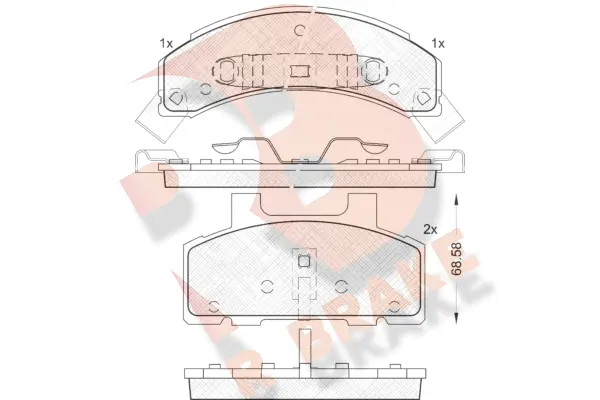 RB1414 R BRAKE Комплект тормозных колодок, дисковый тормоз (фото 1)