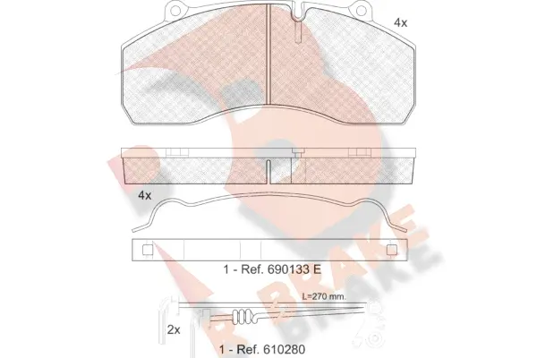 RB1423-118 R BRAKE Комплект тормозных колодок, дисковый тормоз (фото 1)