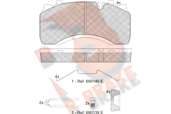 RB1430-066 R BRAKE Комплект тормозных колодок, дисковый тормоз (фото 1)