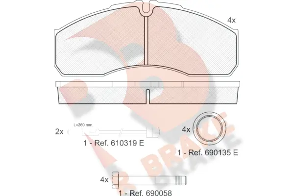 RB1499 R BRAKE Комплект тормозных колодок, дисковый тормоз (фото 1)