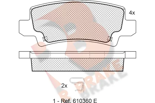 RB1514 R BRAKE Комплект тормозных колодок, дисковый тормоз (фото 1)