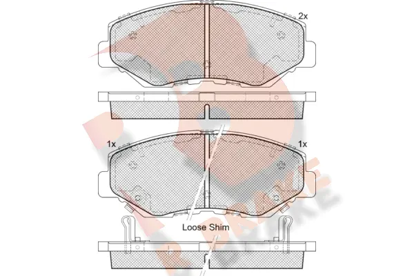 RB1558 R BRAKE Комплект тормозных колодок, дисковый тормоз (фото 1)