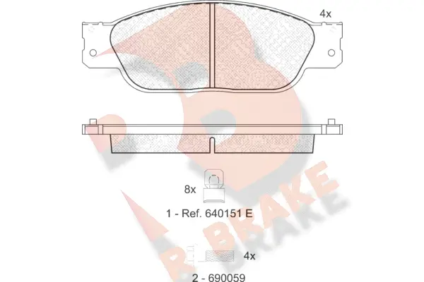 RB1561 R BRAKE Комплект тормозных колодок, дисковый тормоз (фото 1)
