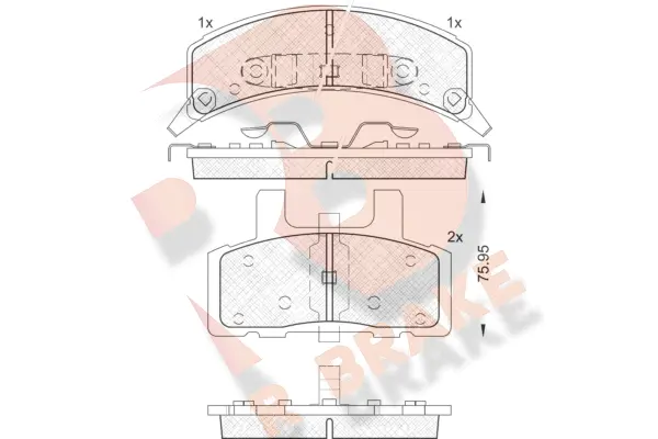 RB1563 R BRAKE Комплект тормозных колодок, дисковый тормоз (фото 1)