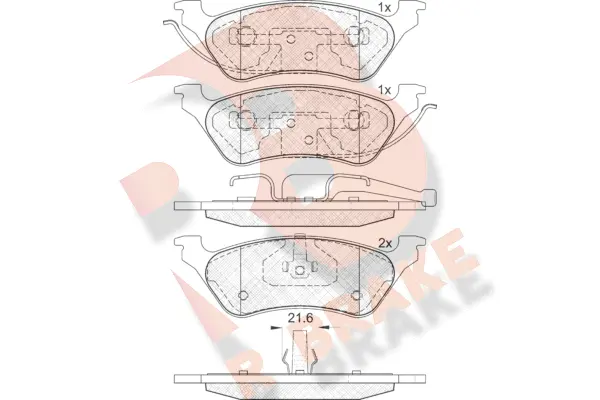 RB1564 R BRAKE Комплект тормозных колодок, дисковый тормоз (фото 1)