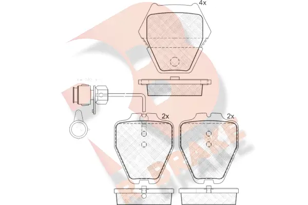 RB1565 R BRAKE Комплект тормозных колодок, дисковый тормоз (фото 1)