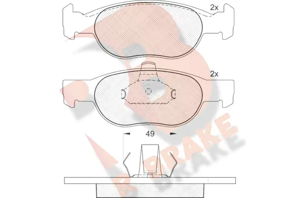 RB1616 R BRAKE Комплект тормозных колодок, дисковый тормоз (фото 1)