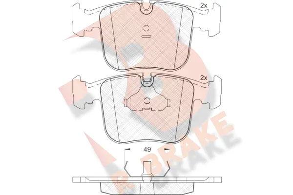 RB1628 R BRAKE Комплект тормозных колодок, дисковый тормоз (фото 1)