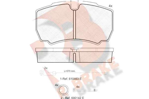 RB1640-229 R BRAKE Комплект тормозных колодок, дисковый тормоз (фото 1)