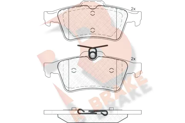 RB1651-200 R BRAKE Комплект тормозных колодок, дисковый тормоз (фото 1)