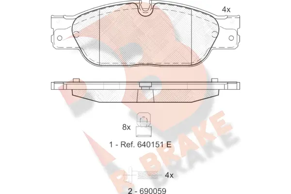 RB1672 R BRAKE Комплект тормозных колодок, дисковый тормоз (фото 1)