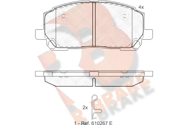 RB1705 R BRAKE Комплект тормозных колодок, дисковый тормоз (фото 1)