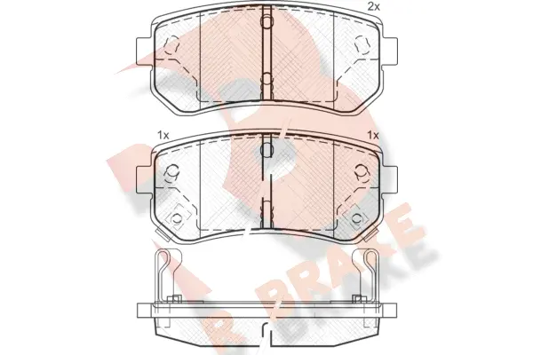 RB1712 R BRAKE Комплект тормозных колодок, дисковый тормоз (фото 1)