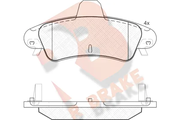 RB1735-204 R BRAKE Комплект тормозных колодок, дисковый тормоз (фото 1)