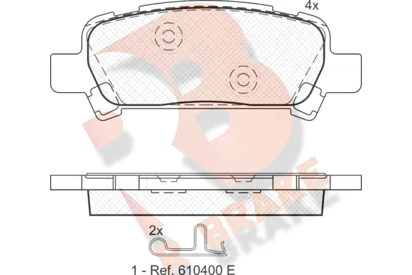 RB1736 R BRAKE Комплект тормозных колодок, дисковый тормоз (фото 1)