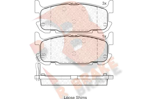 RB1738 R BRAKE Комплект тормозных колодок, дисковый тормоз (фото 1)