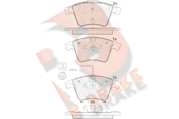 RB1778 R BRAKE Комплект тормозных колодок, дисковый тормоз (фото 1)