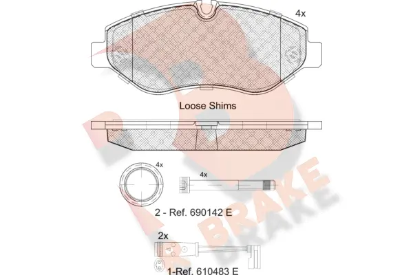 RB1786-203 R BRAKE Комплект тормозных колодок, дисковый тормоз (фото 1)