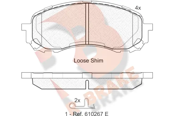 RB1800 R BRAKE Комплект тормозных колодок, дисковый тормоз (фото 1)