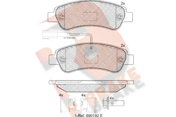 RB1804-203 R BRAKE Комплект тормозных колодок, дисковый тормоз (фото 1)