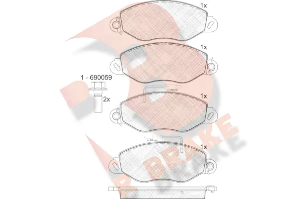 RB1808 R BRAKE Комплект тормозных колодок, дисковый тормоз (фото 1)