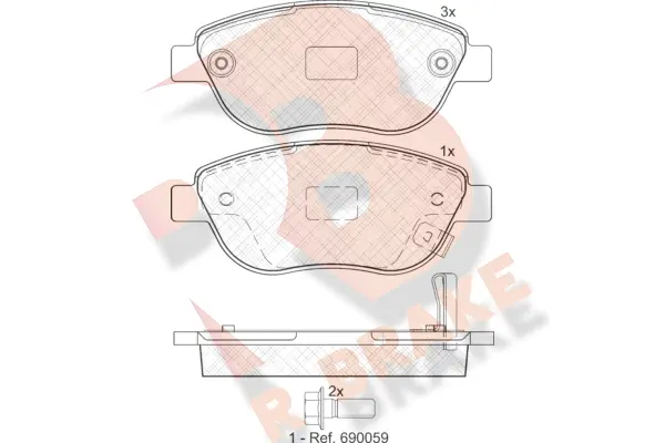 RB1809 R BRAKE Комплект тормозных колодок, дисковый тормоз (фото 1)