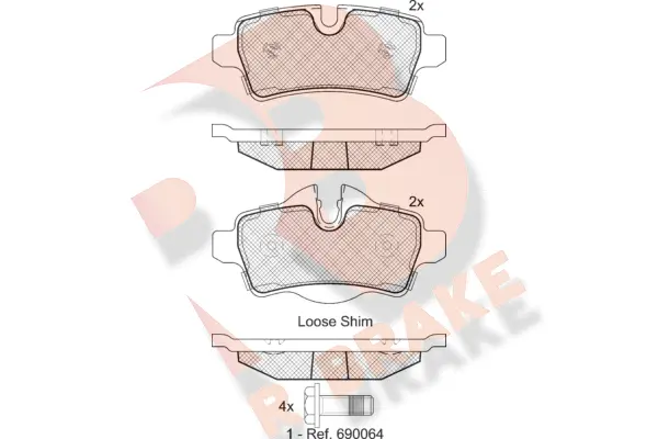 RB1812 R BRAKE Комплект тормозных колодок, дисковый тормоз (фото 1)