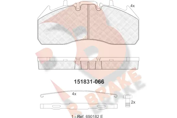 RB1831 R BRAKE Комплект тормозных колодок, дисковый тормоз (фото 1)