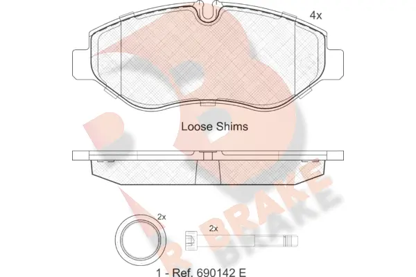 RB1832 R BRAKE Комплект тормозных колодок, дисковый тормоз (фото 1)