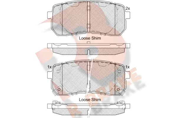 RB1839-233 R BRAKE Комплект тормозных колодок, дисковый тормоз (фото 1)