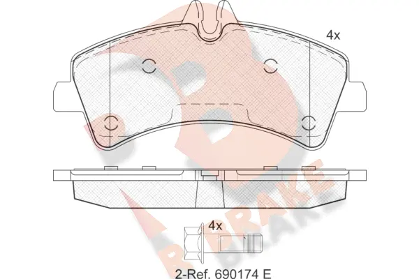 RB1849 R BRAKE Комплект тормозных колодок, дисковый тормоз (фото 1)