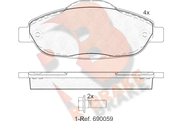 RB1851 R BRAKE Комплект тормозных колодок, дисковый тормоз (фото 1)