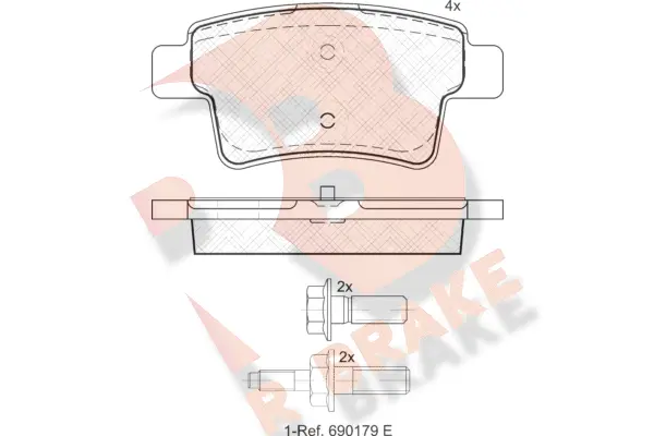 RB1853 R BRAKE Комплект тормозных колодок, дисковый тормоз (фото 1)