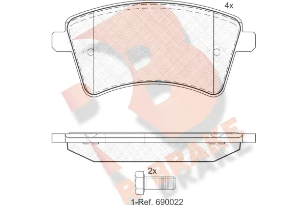 RB1854 R BRAKE Комплект тормозных колодок, дисковый тормоз (фото 1)