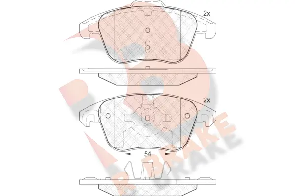 RB1866-200 R BRAKE Комплект тормозных колодок, дисковый тормоз (фото 1)