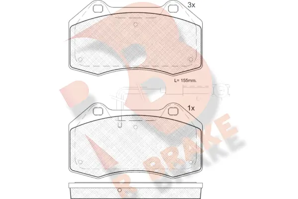 RB1879 R BRAKE Комплект тормозных колодок, дисковый тормоз (фото 1)