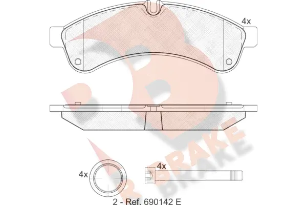 RB1880 R BRAKE Комплект тормозных колодок, дисковый тормоз (фото 1)