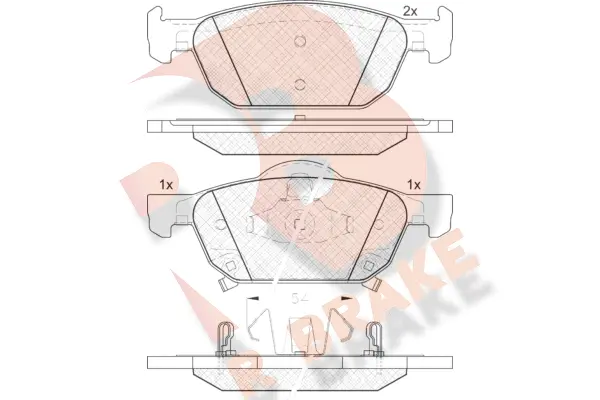 RB1893 R BRAKE Комплект тормозных колодок, дисковый тормоз (фото 1)