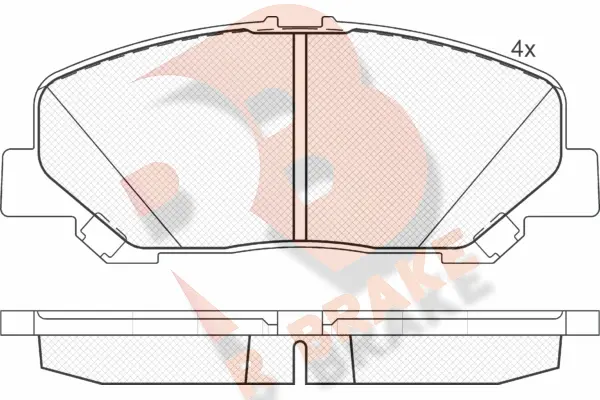 RB1897 R BRAKE Комплект тормозных колодок, дисковый тормоз (фото 1)