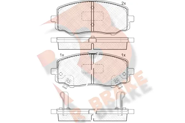 RB1937 R BRAKE Комплект тормозных колодок, дисковый тормоз (фото 1)